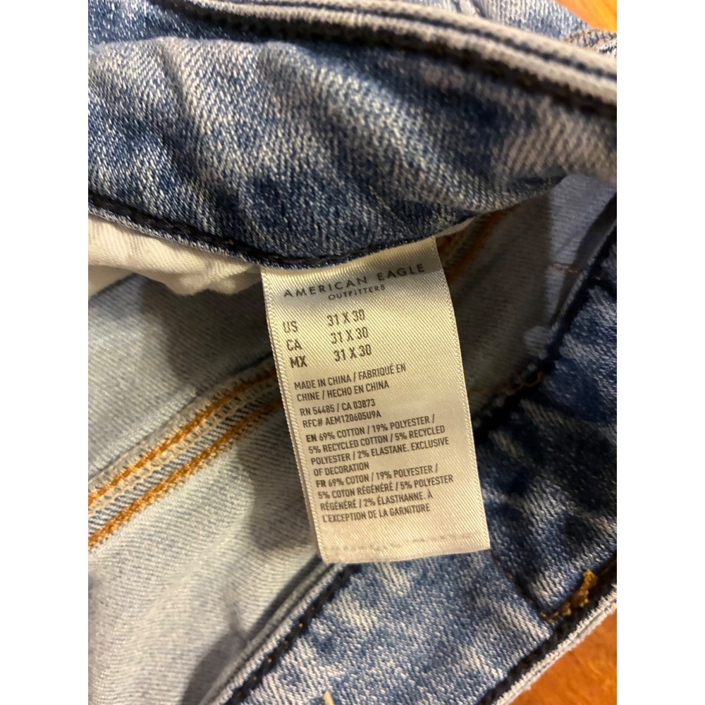 American Eagle Slim Light Wash Denim Jeans 31x30 Blue Cotton Blend Stretch‎ - Picture 3 of 7